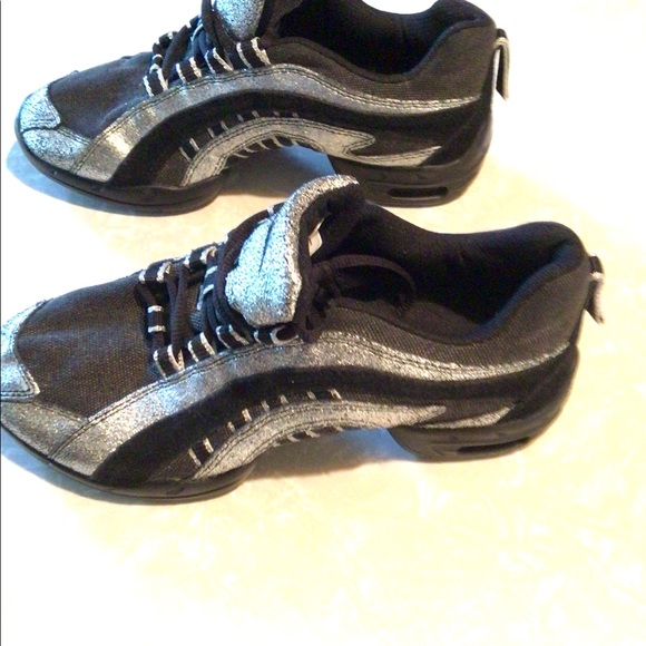 Shazz dance sneakers black/silver electron sz 7m - Picture 2 of 5